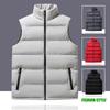 Herren Winter Stehkragen einfarbige Weste lässig vielseitig schlichte Weste Weste Weste Thermoweste Jacke Herren