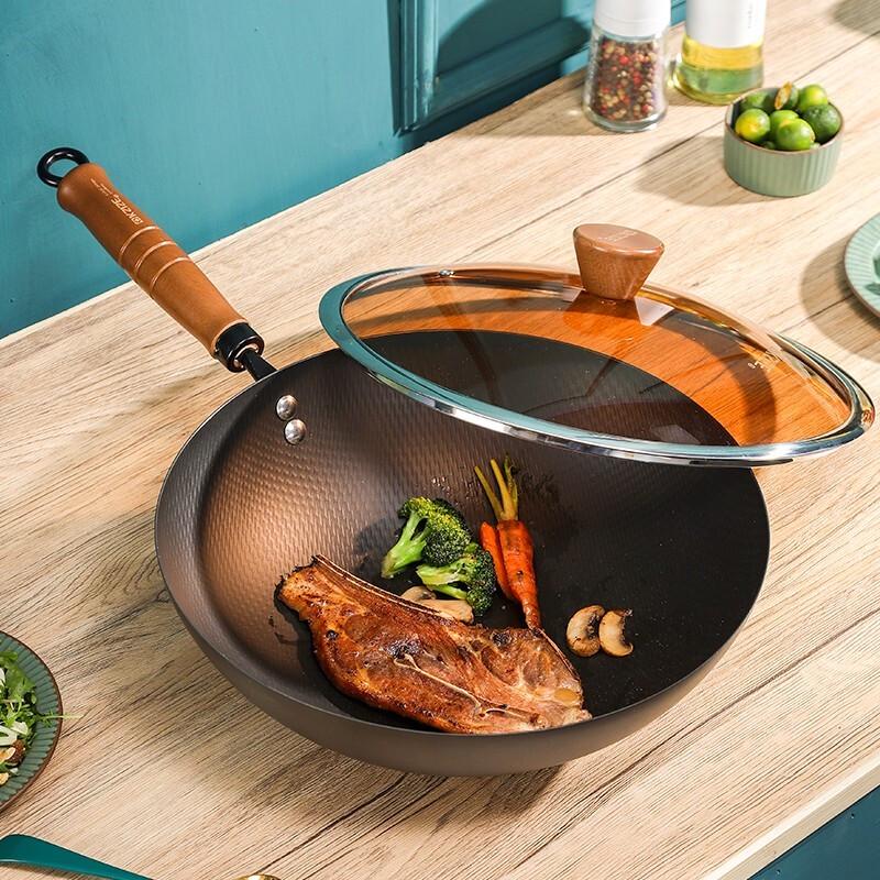 KSISE 32cm Fine Iron Wok