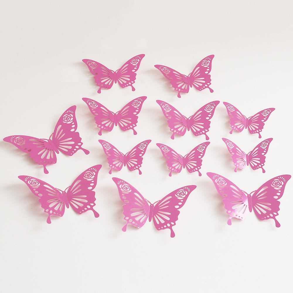 Schwarze 3D-Schmetterlings-Wandaufkleber für Wohnzimmer, Feiertags- oder Hochzeitsdekoration.