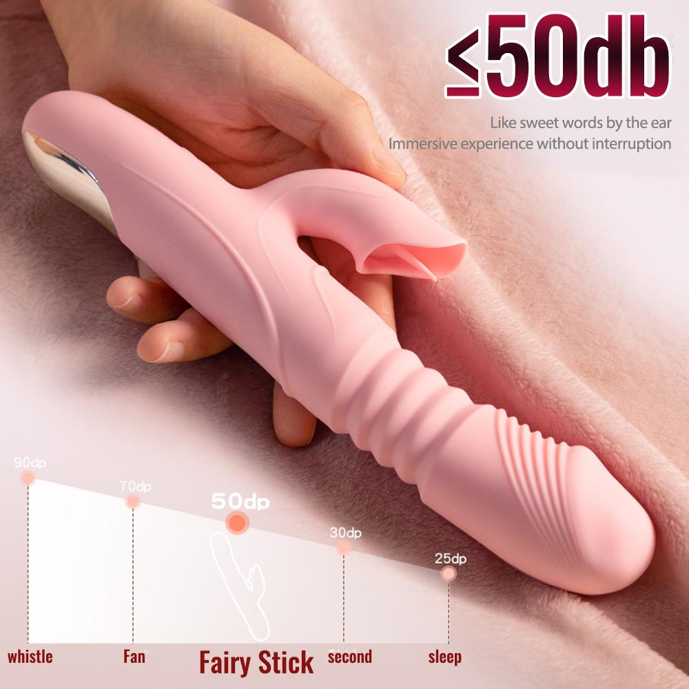 Telescopic Vibrator for Women Clitoral Vaginal Stimulation Tongue Licking Intelligent Heating G-spot Sex Toy Adult Erotic Toys