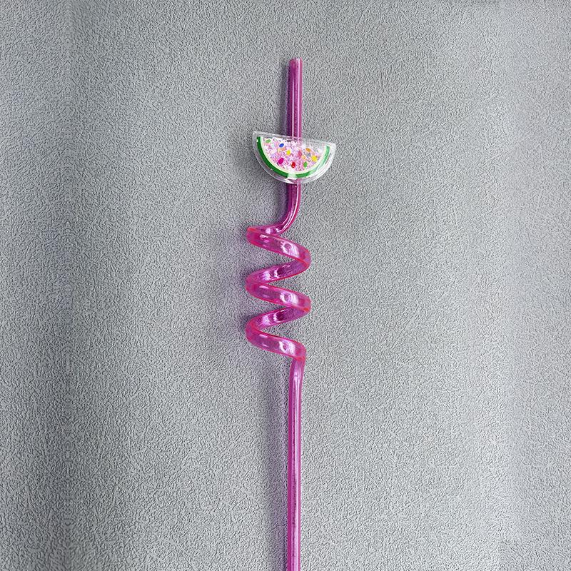8/16-Pack Fruit-Shaped Straws: Reusable, Food-Grade Plastic Spiral Drinking Straws, Perfect For Birthday Party Decorations