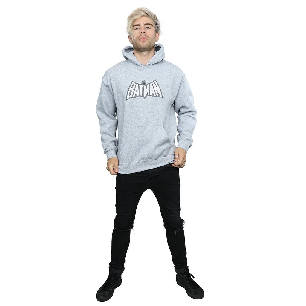 DC Comics Mens Batman Retro Crackle Logo Hoodie