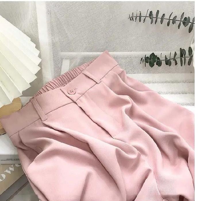 Nuovi pantaloni casual a gamba larga dritta, larghi e sottili, a vita alta, design coreano, di tendenza, di nicchia, per primavera e autunno