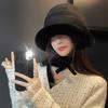 Winter new plush bucket hat women's thickened warm basin hat windproof ear protection winter fluffy hat cute tide