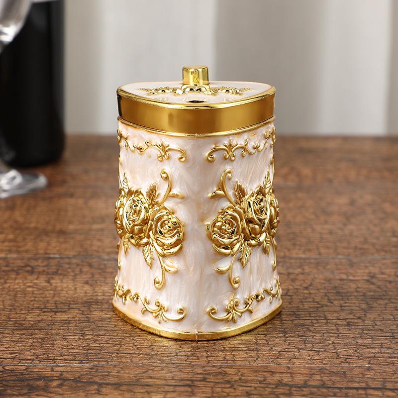 Retro Toothpick Holder Dispenser European Rose Flower Toothpick Dispenser Box for Kitchen Restaurant Toothpicks Home Decoration