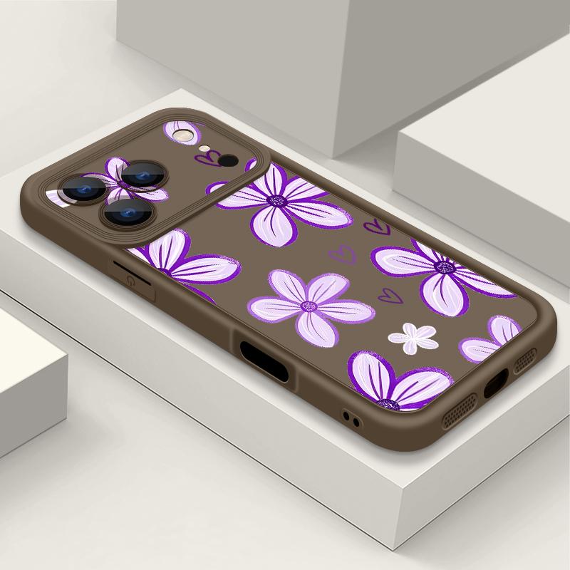 Flowers Leaves Print Case For iPhone 17 Pro Max Case iPhone 16 15 14 13 Pro Max 11 17e 16e Shockproof Bumper Soft Silicone Phone Cover Cases