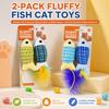 Interactive Cat Fish Toys with Catnip Plush Teaser Feather Wand Rattle Sound Cat Kicker Toys Elastic Bouncing 1