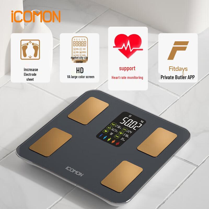 

Smart Rechargeable Body Fat Scale with Heart Rate Monitor