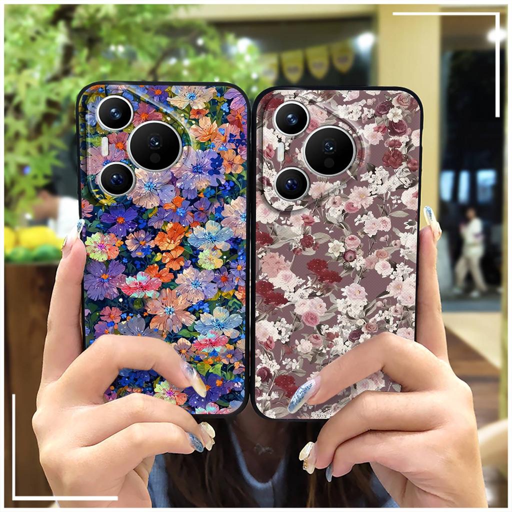 Ölgemälde Staubdichte Handyhülle für Huawei P70 Pro/Pura 70 Pro+ Stoßfestes TPU Langlebig Cartoon Vollständiger Rundumschutz Weiche Hülle