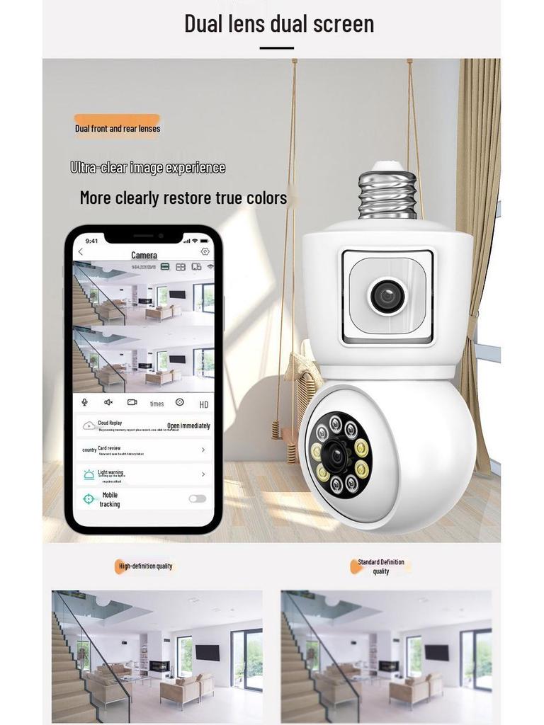 Dual-Lens 2x200W PTZ Camera: 360° Dual-Light Surveillance