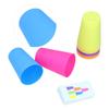 Stacking Cups Game Set Picture Cards Colorful Stack Cups Early Educational Baby ToysSingle Player
