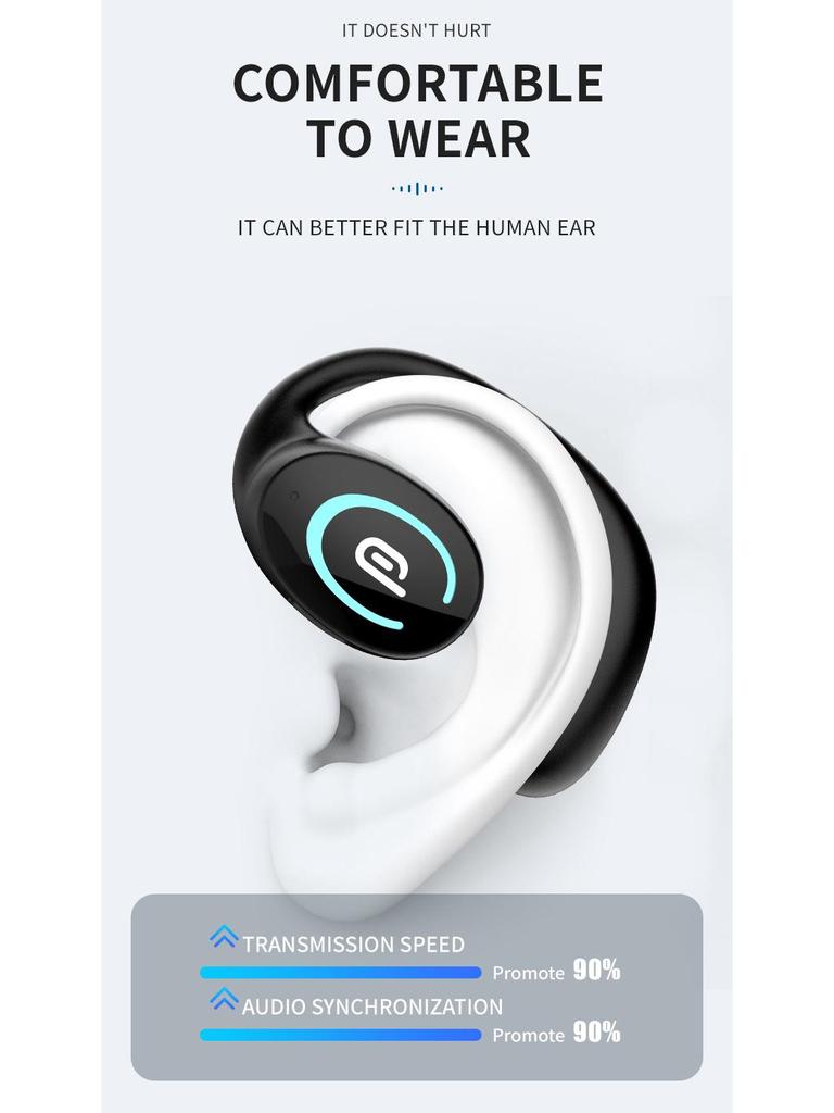 MK9 Bluetooth Earbuds with External Sound - Single Ear, Ear Hook Style for Business, Sports, and Running.