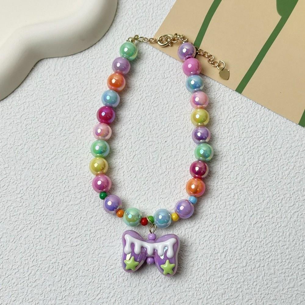 Adjustable Elastic Cat Neck Chain Colorful Dog Cat Pet Collar Pet Costume Accessories