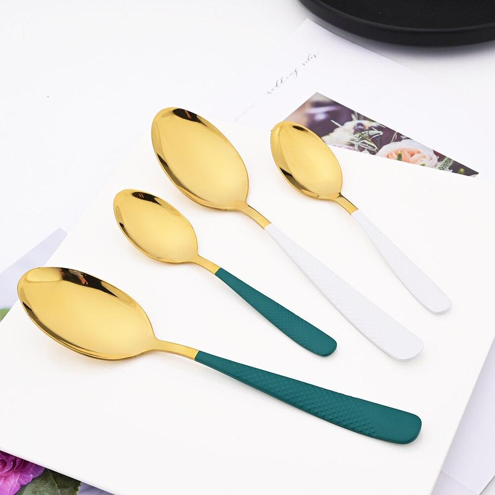 1/2/4/6Set Cutlery Stainless Steel Kitchen Black Gold Dinnerware Luxury Silverware Set Knife Cake Fork Spoon Flatware Set