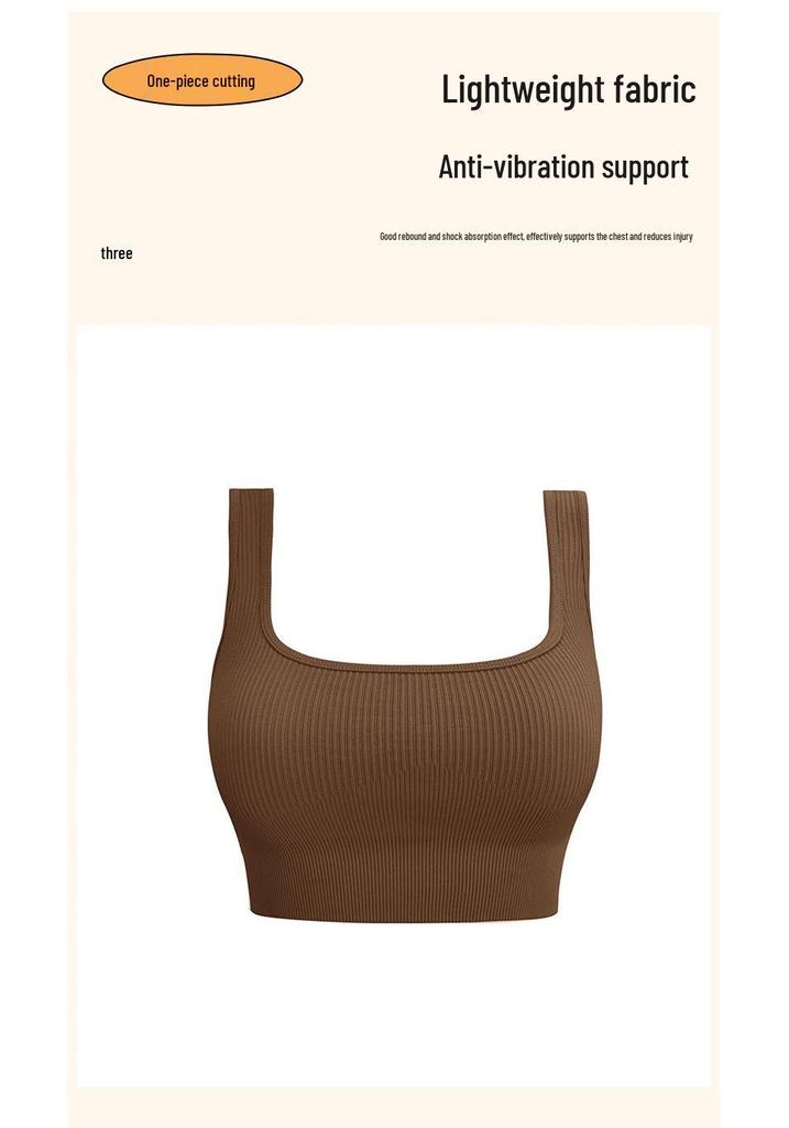 Women's Sexy Shock-Absorbing Yoga Sports Bra with Ribbed Back