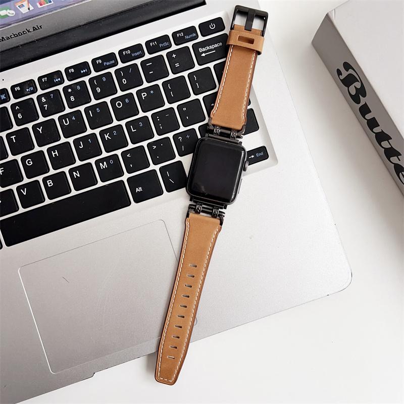 

Кожаный ремешок для Apple watch band 44 мм 45 мм 41 мм 40 мм 42 мм 38 мм correa bracelet iWatch series 3 4 6 SE 7 8 9 ultra/2 49 мм 41/40/38mm дубильная кора