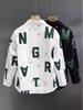 Unisex Korean Letter Print Long-Sleeve Casual Shirt Jacket - Trendy, Loose-Fit for Spring & Autumn