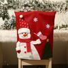 Christmas Chair Cover Cartoon Santa Snowman Chair Sleeve Back Decor Ornament 2024 New Year Holiday Home Decorations