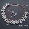 Hot Sale New European and American Wedding Rhinestone Necklace Earrings Two-piece Jewelry Set Stage Accessories