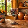 Skeleton Themed Wine Glass Gothic Skull Glass, Hand Painted Goblet, Day Art Glassware of The Dead Decor, Unique Bar Gift for Halloween Altar Accessory