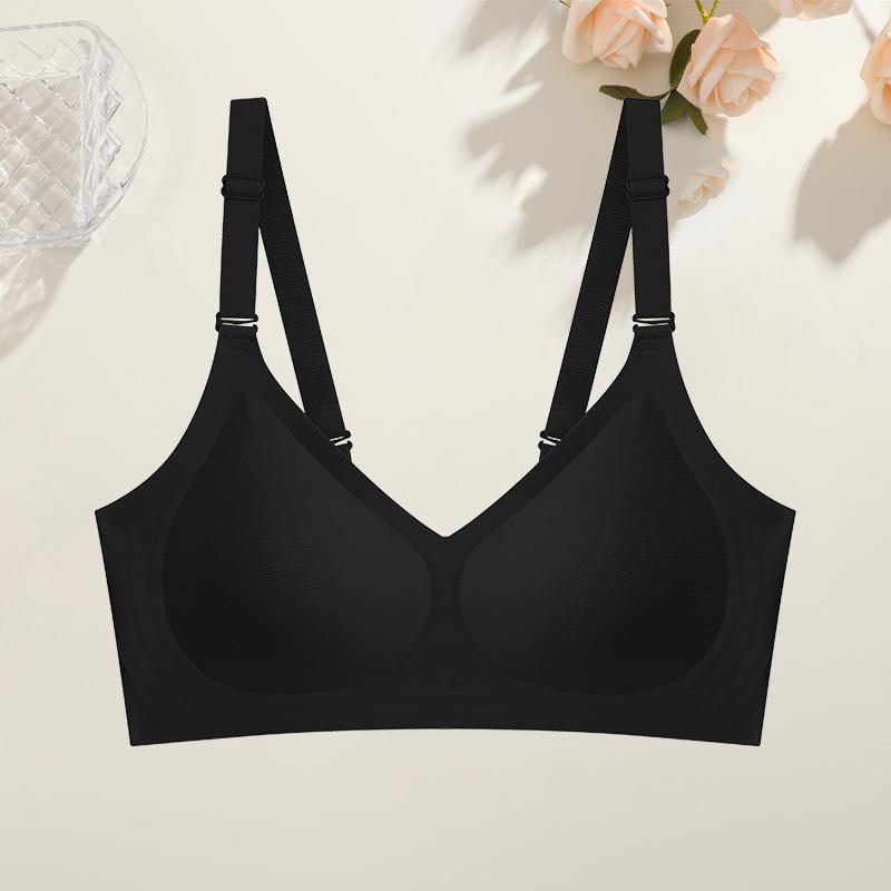 Women Seamless Wireless Bra Soft Breathable Thin Cup No Trace Underwear Adjustable Strap Push Up Lingerie For Daily Wear