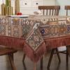 American Style Chenille Tablecloth Retro Ethnic Minority Style Embroidery Rectangular Table Clothes Geometry Classical Deskcover