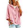 Womens Hooded Knit Cardigan With Drawstring Front Buttons Fall Winter 2026 Casual Batwing Sleeve Sweater