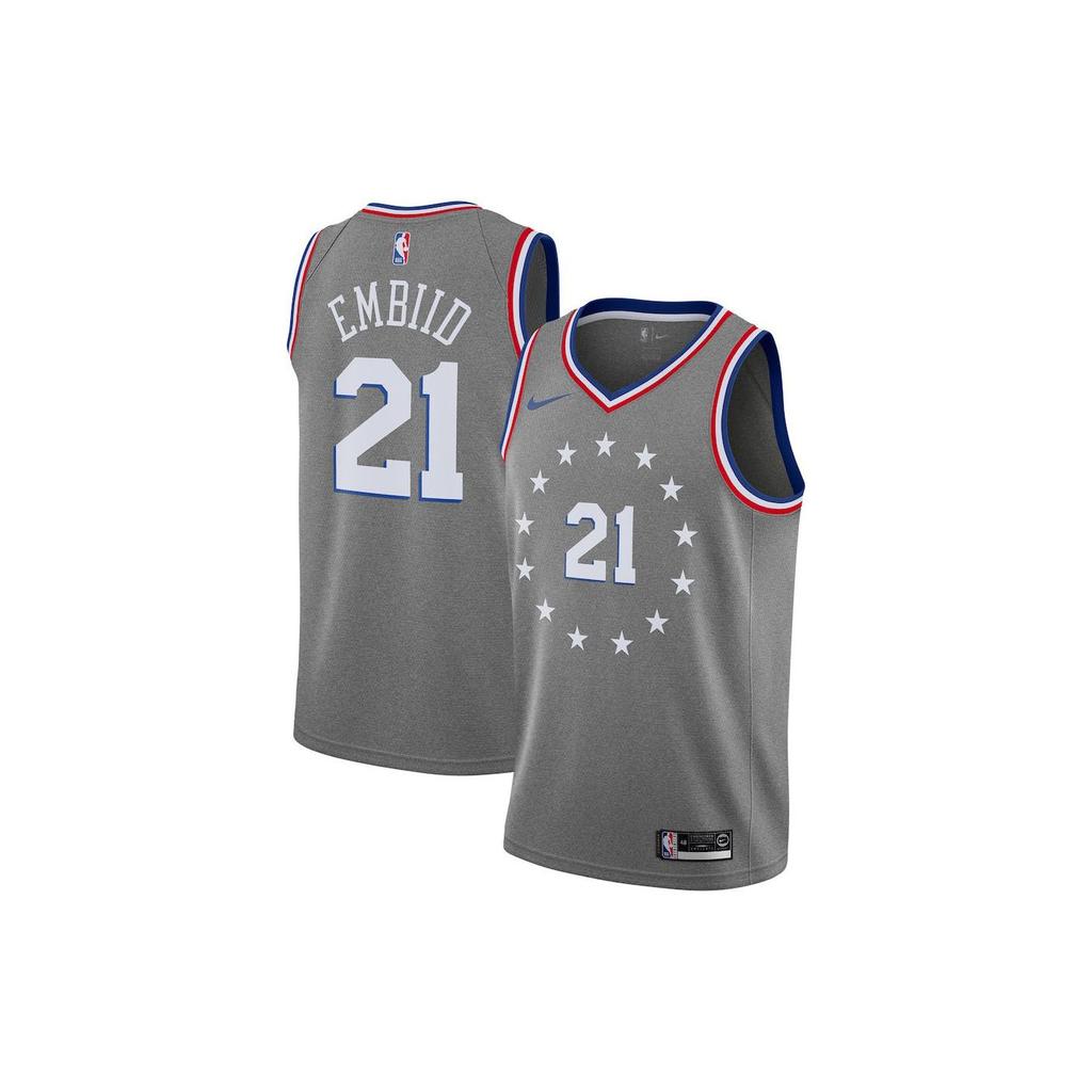 Nike Embiid City Edition Swingman Jersey Grey Men Streetwear AJ4636-064