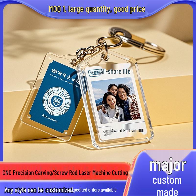 Personalized Custom Acrylic Keychain - Transparent Creative Pendant for Backpack Décor