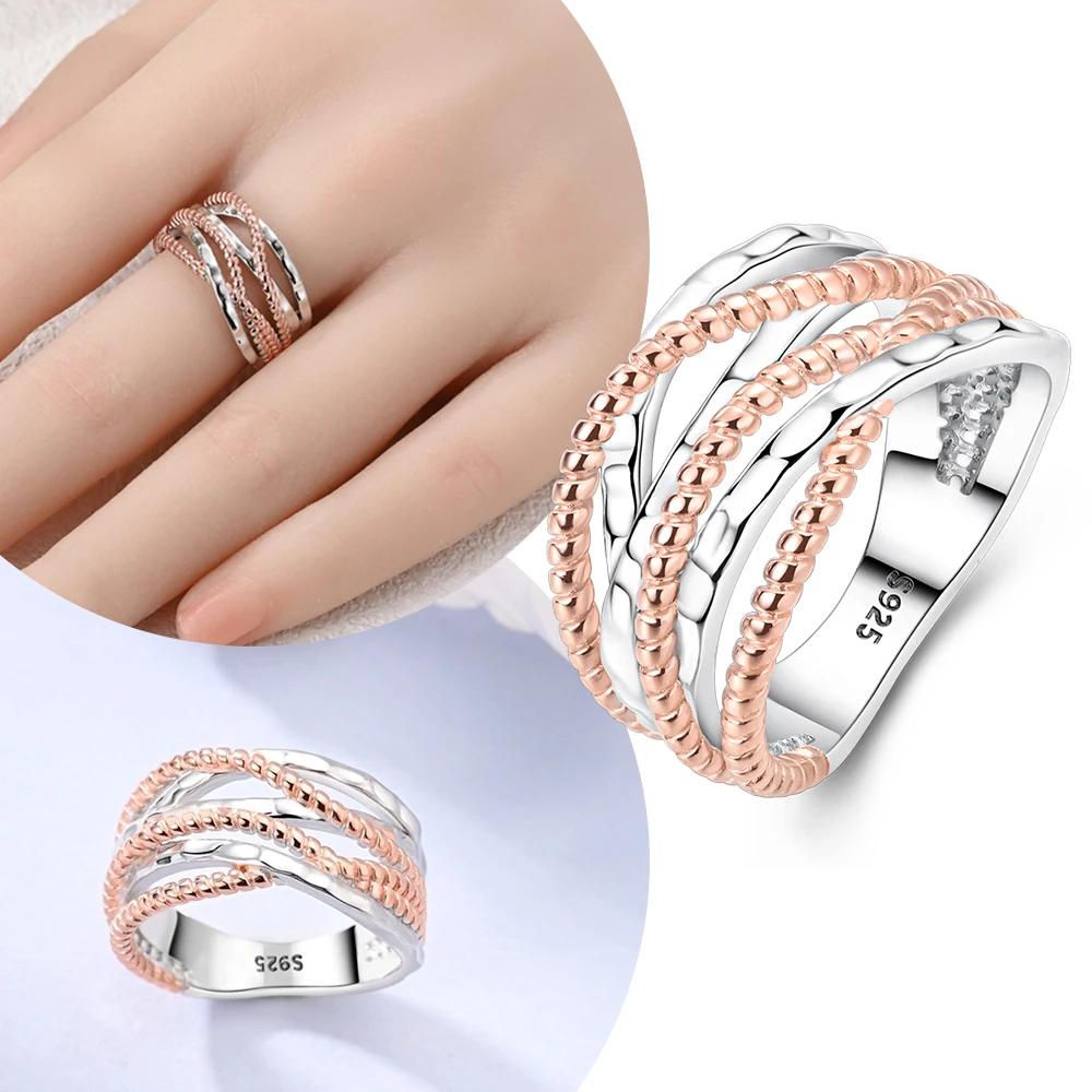 Authentic copper Rose Gold Plated Rope Wrapped Ring Ladys Jewellery Accessories Anniversary Gift Rings Luxury High Quality