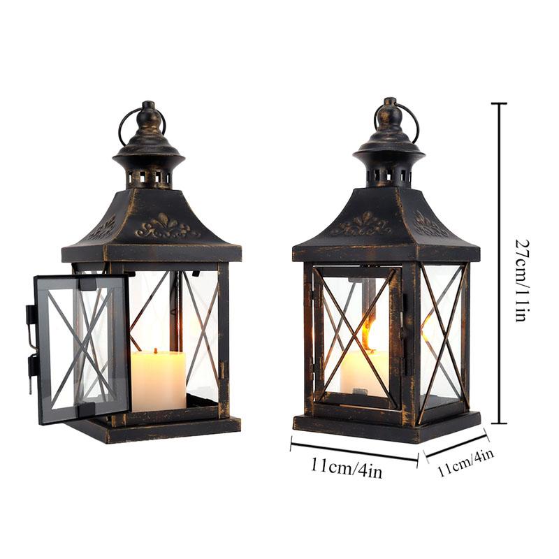 Small Metal Candle Holder Black Retro Candle Lanterns Hanging Lantern for Bedroom Living Room Garden Patio Parties Home Decor