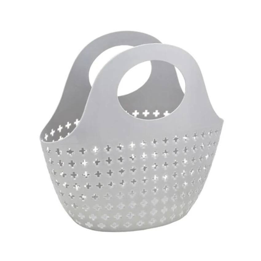 Hand-held Basket Foldable Soft Bath Storage Basket Plastic Washbasin Storage Basket New Bathroom Frame Portable Shower Container