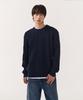 Cotton Cable Crew Neck Knit [Navy]