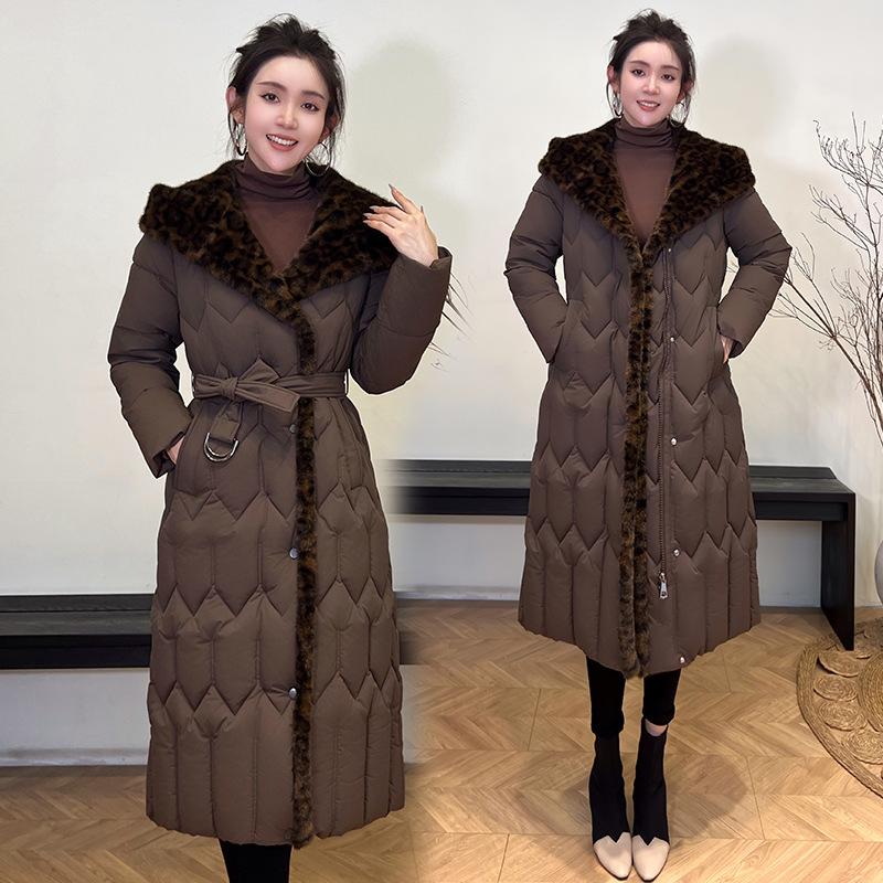 Women's Hooded Leopard Print Fur Collar Cold and Windproof Lightweight Thickened Fluffy Warm Loose High Quality Fabric Casual Sports Cotton Jacket
