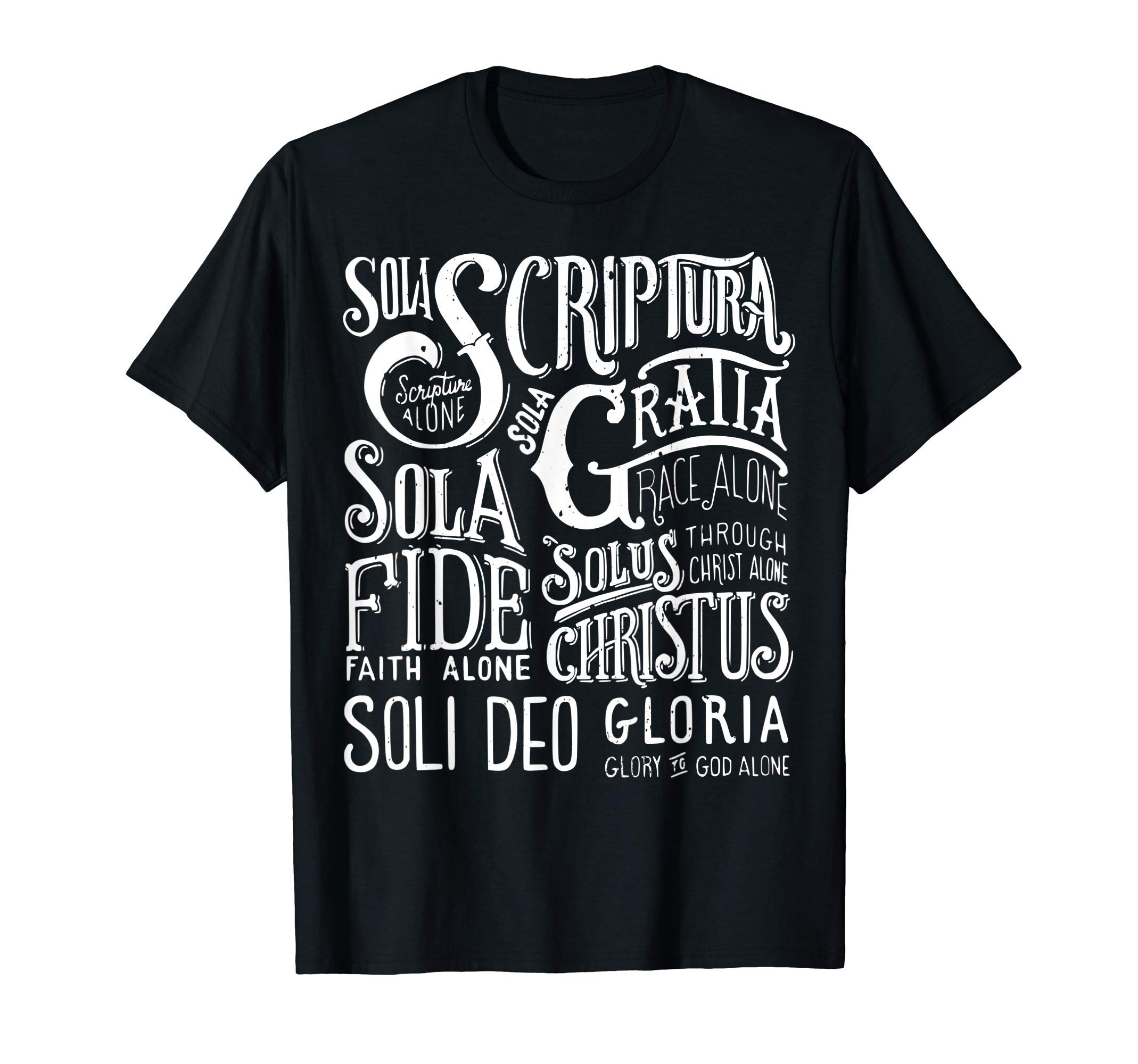 

Bible Only Protestant Christian Reformation 5 Solas Gifts T-Shirt чорний