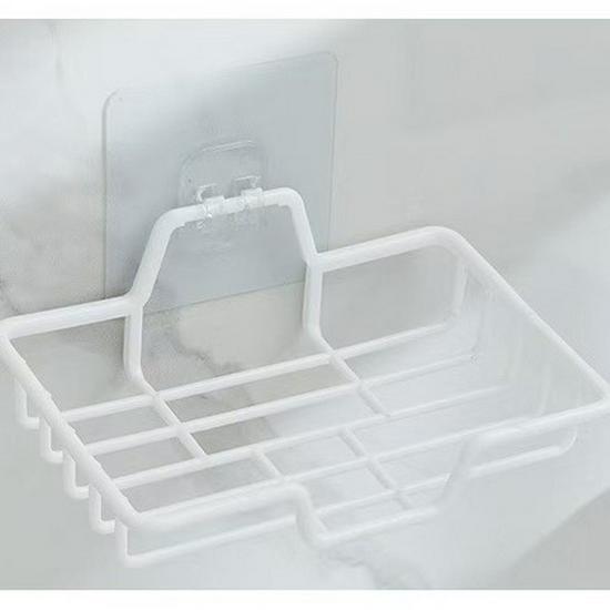 Wall-Mounted No-Punch Soap Dish: High-Quality Draining Multi-Functional Household Storage Rack.