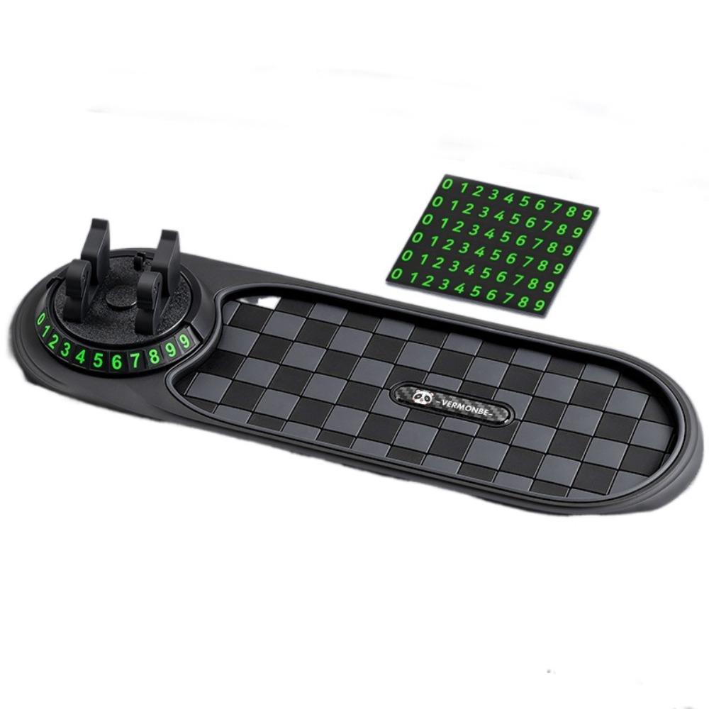 Rotatable Car Dashboard Phone Holder Anti Slip Anti Slip Phone Pad Parking Number Plate  Interior