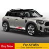 2pcs Union Jack Car Door Side Racing Stripe Decal Sticker For MINI Cooper S One JCW F55 F56 F60 R55 R56 R60 Auto Accessories