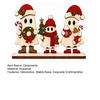 Decorative Ghost Statue for Mantel 3Pcs Wooden Christmas Ornaments with Stable Base Tabletop Holiday Entryway Cabinet Decorations Decor, 2D Flat Cute
