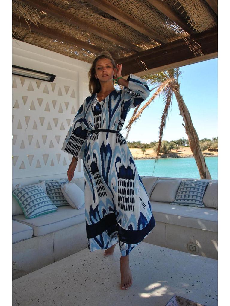 Rayon Druck Langer Morgenmantel Strandüberwurf: Stilvolles & Lockeres Urlaubs-Sonnenschutzhemd