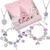 Christmas Countdown Advent Calendar Charm Bracelets Jewelry Making Kit With 29 Charm Beads And 2 Bracelets Festive Party Favors
