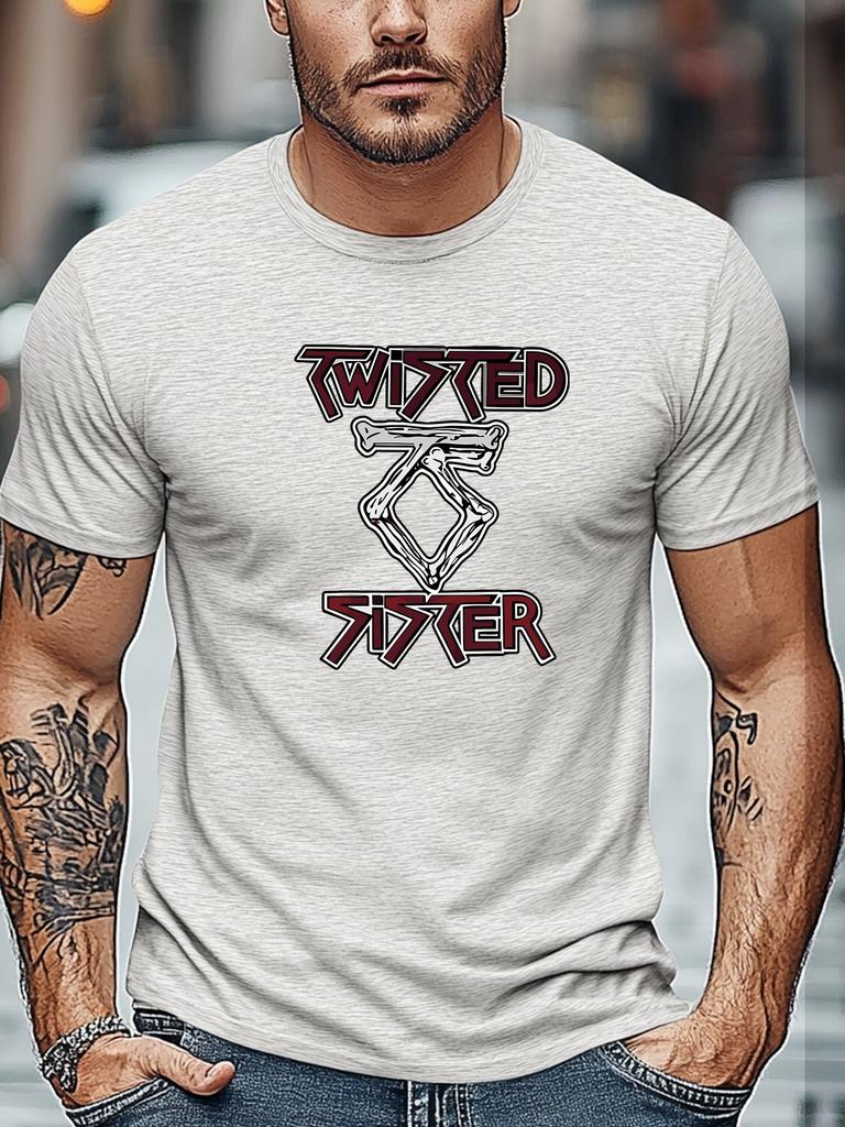 Mens tshirts100 Cotton Twisted Sister Graphic Summer Soft Round Neck Casual Breathable Tee Daily Wear Tops