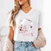 New Unisex T Shirt AZ Name Letter Print Short Sleeve Tee Letters ABCD Casual Tops Tees Floral Initial Unisexs VNeck TShirt