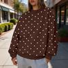 Women's Polka Dot Lightweight Neck Casual Sweatshirt