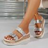 Women  Buckle  Soft Platform Slippers  Summer  Sandals Outdoor Beach Gold Wedges Slippers Slides Women