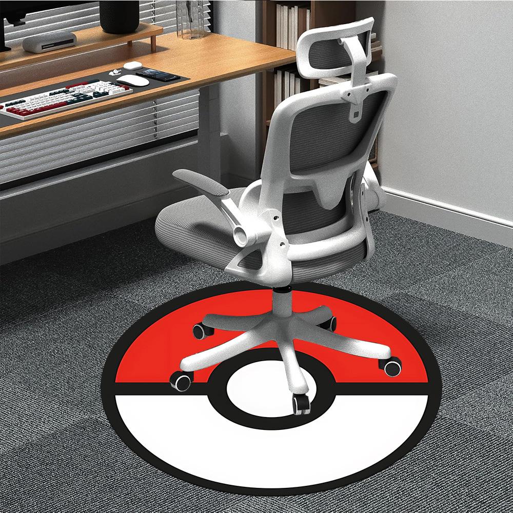 

1pc Pokeball, Pokémon Office Round Area Rug, Indoor Mat Suitable For Office,Bedroom Living Room Home Decor, Room Deco a0926064 80cm by 80cm