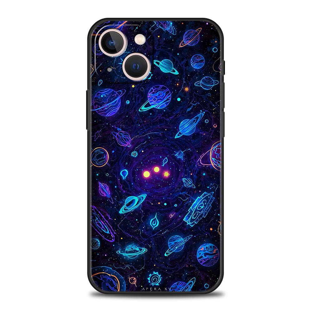 Phone Case Cover for iPhone 17 16 15 14 13 12 Pro Max 11 Pro Max 17 AIR Plus Shockproof Soft TPU Shell Universe Starry Sky Moon