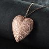 2Pcs/lot Big Heart Photo Frame Locket Box Copper Gold Color Steel Color Tone Necklace For Man Woman Vintage Jewelry Necklace