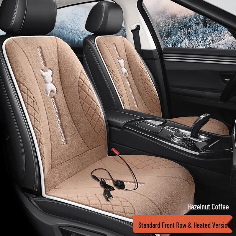 SF Rabbit Plush Heating Pad Car Seat Cushion - Bear Cartoon Winter Warmth Interior Supplies