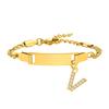 Bracelet Personnalisé au Nom Avec Initiales pour Garçon Fille, Gravure Gratuite Date ID Bracelet de Poignet Cadeau d'Anniversaire